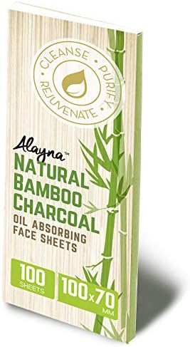Alayna TM Papel antibrilho facial com carvão de bambu natural, Pacote com 1