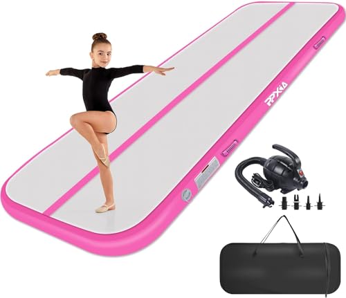 PPXIA Air Tumble Track Mat 6.6ft 10ft 13ft 16ft 20ft Inflatable Gymnastics Tumbling Mat with Air...