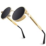 ★Maße-Höhe der Gläser: 48 Millimeter(1.89 Zoll)--Breite der Gläser: 48 Millimeter( 1.89 Zoll)-- Bügelläng: 145 Millimeter( 5.71 Zoll)--Nasenbrücke: 20 Millimeter( 0.79 Zoll) --Gesamtrahmen:135 Millimeter( 5.31 Zoll) Um die Sonnenbrillen besser genießen zu können, überprüfen Sie die Abmessungen vor dem Kauf sorgfältig. Die klassische Unisex-Steampunk-Sonnenbrille würde bei langen, quadratischen oder ovalen Gesichtern besser funktionieren.