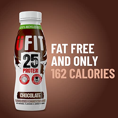 UFIT High 25g Protein Shake - Chocolate Flavour- Fat Free - No Added Sugar – Ready to Drink - 10 x 330ml (Packaging May Vary) - Image 6