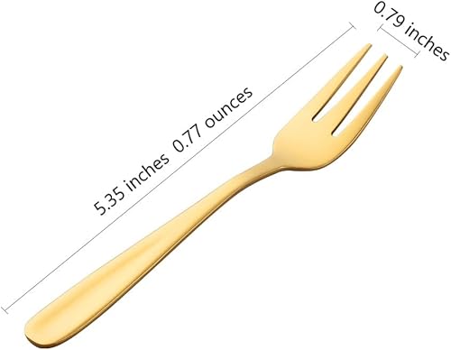 Miniatura 6 de Buyer Star Juego de 8 tenedores pequeños para aperitivos de acero inoxidable 18/10, tenedores para postres de sabor multicolor de 5.4 pulgadas con