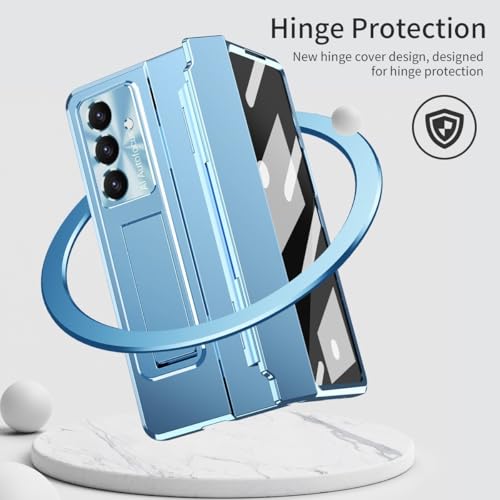 Coque Samsung Galaxy Z Fold 7 antichoc avec stylet bleu robuste