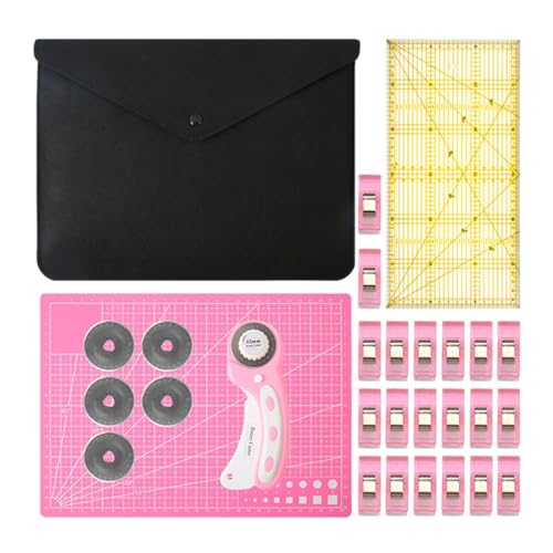 Pjeghbvop Cortador giratorio giratorio de tela de 45 mm con paletas adicionales, mango ergonómico, cortador rodante con bloqueo para cortar