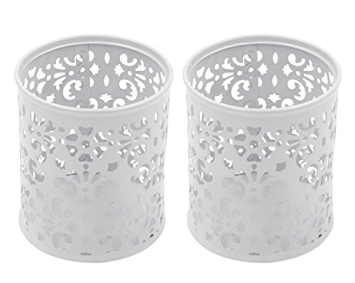 EasyPAG 2 Pack Pen Holder Mesh Pencil Holder for Desk Office Pen Organizer,White