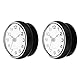 PATIKIL Wasserfeste Dusche Uhr 2 Pack Nicht Tickende Leise Mini Niedliche Spiegel Wanduhren mit Absaugung Becher für Bad Küche Haus Dekoration Schwarz/Schwarz