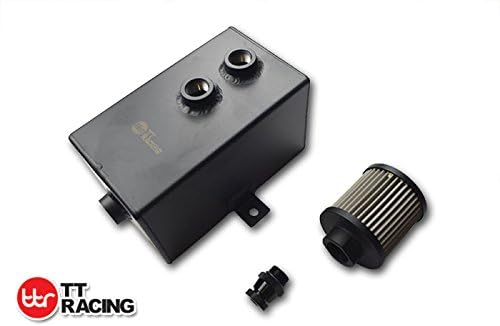 Miniatura 2 de 3L AN10 aleación de aluminio aceite Catch Can tanque wrespiradero filtro drenaje grifo desconcertado negro