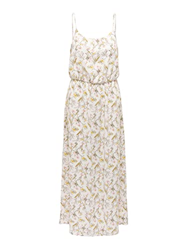 ONLY Damen Onlwinner S/L Maxi Dress Noos Ptm, White/AOP:stilky Flower, 40