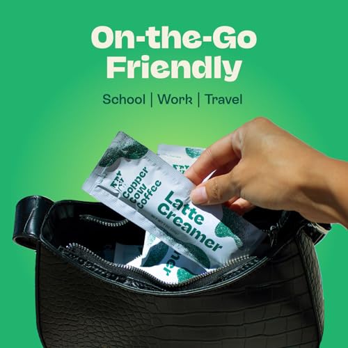 Copper Cow Coffee Sweetened Condensed Milk Coffee Creamer Singles (8 pack) | Vietnamese Inspired Coffee Creamer, All Natural Creamer Packets for Pour Overs & Lattes | No Refrigeration Needed