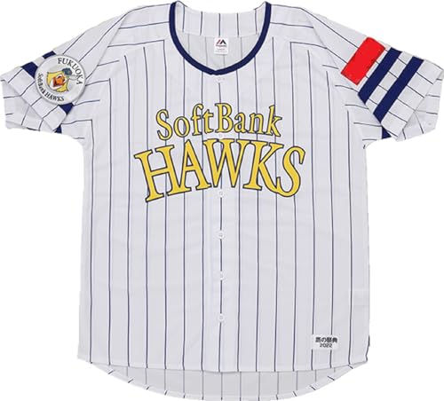 福岡ソフトバンク ホークス ユニフォーム 鷹の祭典 2022 もっと!もっと!もっと! ホワイト ストライプ HAWKS Majestic ユニホーム (L サイズ)