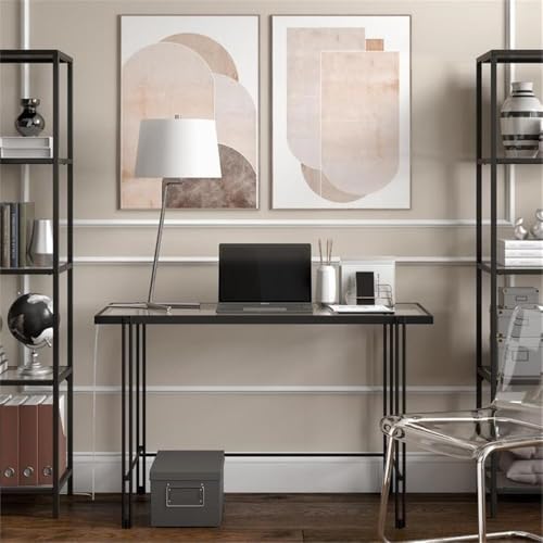 Markos 28.5" Tall Tilted Table Lamp with Fabric Shade in Brushed Nickel/White by Henn&Hart - Image 2
