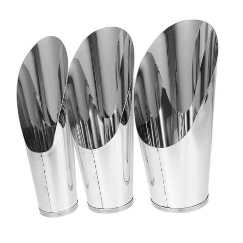 HOUDERCO 3個 ステンレス製厚底盆栽スコップ点 多肉植物用土すくいカップ 移植や植え替えに 錆びにくく鏡面仕上げで美観保持 ガーデニング園