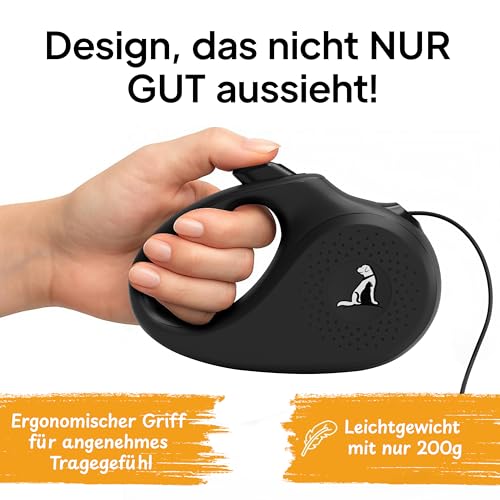 Tierhood MINI Rollleine 3m / 5m für Katzen und kleine Hunde - Leine für Welpen - Hundeleine kleine Hunde leicht - bis 8kg