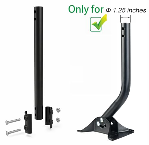 Image of Extension Pole for CEKAY Diameter 1.25 inch J Pole Mount (Diameter 1.25 inch, Extension 16.5 inch, Black)