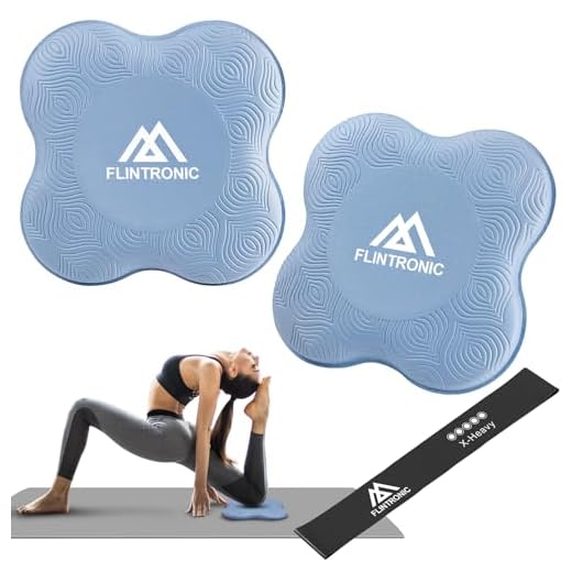 flintronic Almohadilla Rodillera Yoga, 2PCS Esterilla Yoga Antideslizante, TPE Colchonetas Yoga Antideslizantes para pilates, para ProteccióN de Rodillas, Codos y Tobillos - Azul