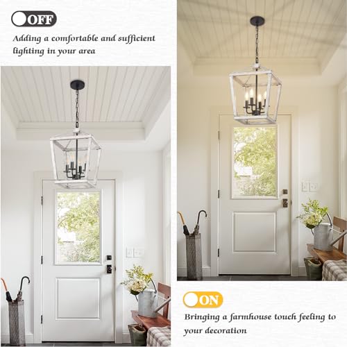image for Seaside village 4 Light Rustic Chandelier, Farmhouse Lantern Fixture w