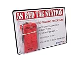 5s Red Tag Holder Station (Red, 50 Pack)