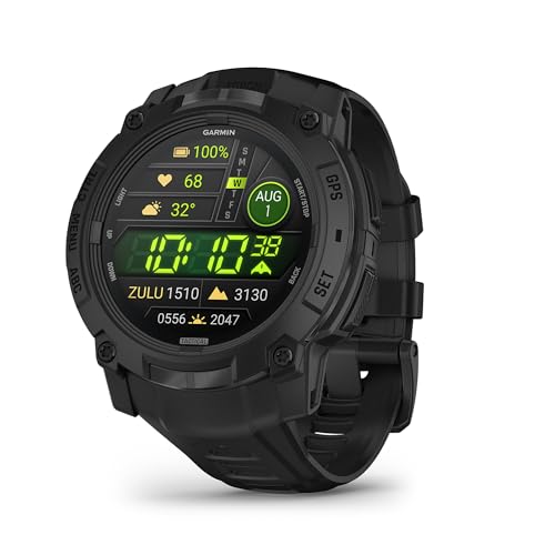 Garmin Instinct 3 Tactical Edition, 50mm AMOLED Rugged GPS Smartw...