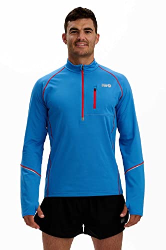 Time To Run Camista Térmica De Running para Hombre para Invierno De Manga Larga, Bolsillo y Cremallera En El Cuello M Aérea Azul Cover