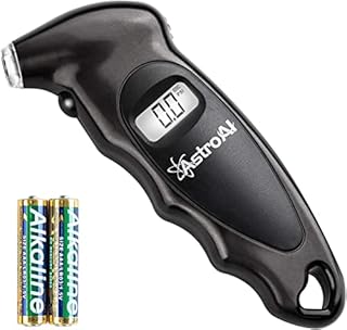 AstroAI Digital Tyre Pressure Gauge 150 PSI 4 Settings for Car Truck Bicycle with Backlit LCD and Non-Slip Grip Tyre Pressure Checker (Black)