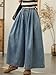 Women's Denim Wide Leg Pants Elastic Waist Leisure Pant for Women SLE Loose Fit Blue All-Match A from 1 M
