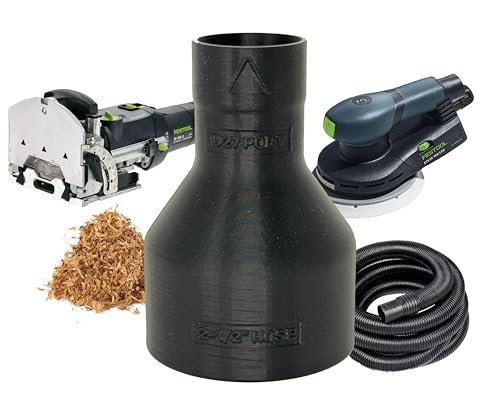Dust Collection Hose Adapter for Festool 27mm Tool Ports - Compatible with Domino DF 500, XL 700, ROTEX, ETS, RTS, and DTS Sanders - Made in USA (2-1/2