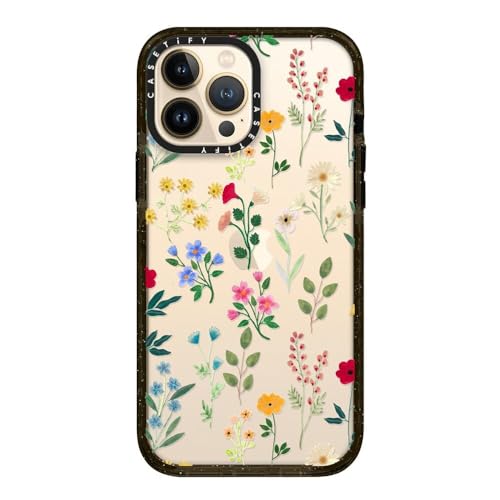 Coque iPhone 13 Pro Max CASETiFY Impact Spring Botanicals protection noire