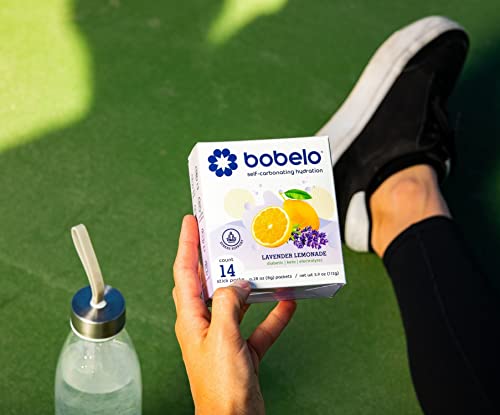 Bobelo Self Carbonating Hydration Packets | Low Calorie Drink Mix, Electrolytes Powder Packets | Keto Friendly, Sugar Free Water Enhancer | Soda & Sparkling Water Alternative | Lavender Lemonade(14Ct) #TOP4