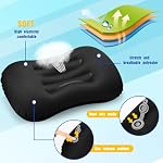 Yulejo 3 Pcs Inflatable Camping Travel Pillow, Dark Gray, Black, Dark Blue - Image 3