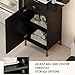 TTGIEET Beauty Salon Station, Hair Salon Station w/Glass Shelf & Golden Handles, Stylist Station for Salon w/6 Hair Dryer Holders, 2 Storage Cabinet & Drawers(Black)