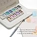 HIMI Metallic Watercolor Paint Set 12 Colors, Travel Water Colors with Paints Brushes, Crafts Painting Supplies, Shimmer Metallic Colourful Paints Sest, Drawing Gifts for Teens Adults Artists (Silver)