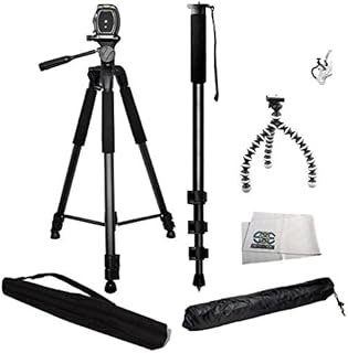 3 Piece Best Value Tripod Package for Sony Alpha DSLR SLT-A33, A35, A37, A55, A57, A65, A77, A77II, A99, A100, A200, A230, A290, A300, A330, A350, A380, A390, A450, A500, A560, A550, A700, A850, A900