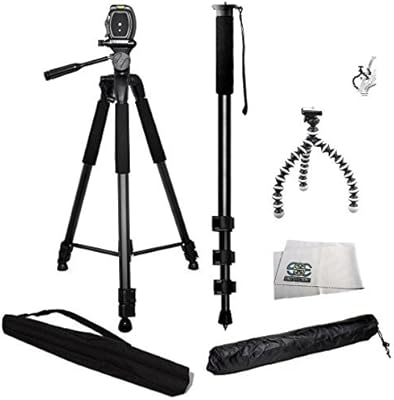 3 Piece Tripod Package for Sony Cameras NEX-5, A65, A77, A77ii, a7s, a6000, a5100, a5000, a3000, A Series, NEX, DSLR. Includes 72