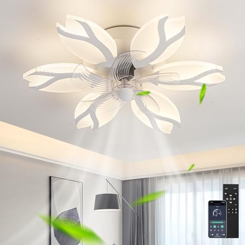 Salon Ventilador De Techo Con Luz Dimmable Lampara Ventilador Techo 6 Velocidades Reversible Smart Ceiling Fan Light And Remote Control App Plafones De Techo Modernos Infantil Dormitorio Brillante