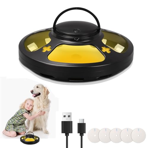Longzhuo Floh Falle für Home Omnidirectional Floh Catcher mit 2 Klebstoff Pads & 2 Lichtmodi, sichere Indoor Schädlingsbekämpfung für Schlafzimmer, Wohnzimmer & Küche (schwarz)