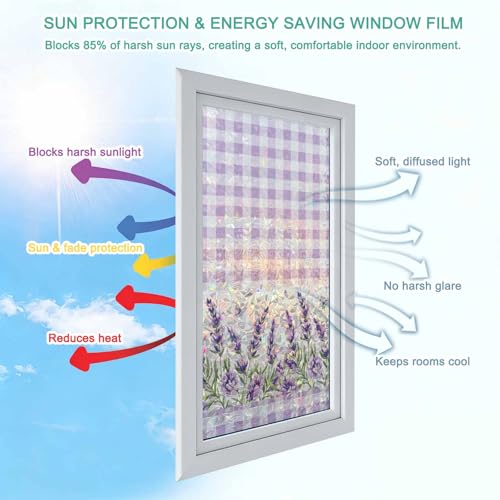 Vinilo decorativo para ventana con efecto arcoíris 19.6x39.3 in miniatura 6