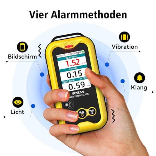 Geigerzähler Radioaktivität FS5000 Strahlendetektor Nukleare Strahlungsmesser mit PC Software Beta Gamma Röntgen Wiederaufladbare Strahlungsmesser Radioaktiver Monitor Tester