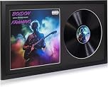 12" / 10" / 7" Double Vinyl LP Record and Album Cover Frame BLACK Mount Memorabilia Wall Display (Matt Black, 35L x 19Wcm 7" Vinyl)