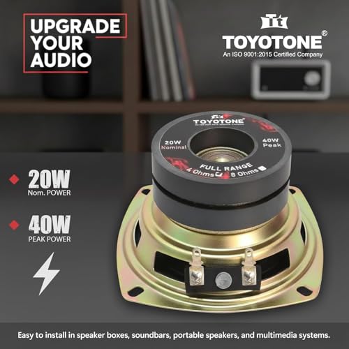 Image of TOYOTONE 3 inch Inch Full-Range Speaker | Dual Cone | 20W Nominal | 40W Max | 4-Ohms | Copper Coil | 53mm Dual Magnet | High Sensitivity | Ideal for Home & Car Audio