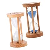 Milisten 2 Stück Sanduhr-Timer Tischplatten -Sand -Timer Sanduhrglas Werkzeug Zur Zeitmessung Kreative Sanduhr Haushaltsstromglas -Timer Sanduhr- Haushalts-Sanduhr-Timer Kiefernholz