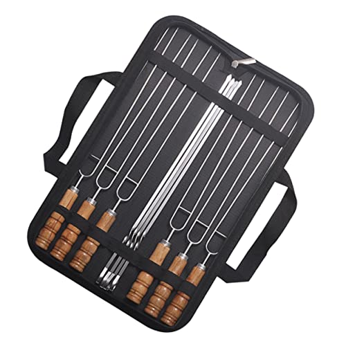 TOYANDONA 10pezzi Spiedo Con Manico in Legno Bastoncini Per Barbecue Spiedo in Inossidabile Design Curato Per Infilzare Carne e Verdure Facile Da Pulire e Riutilizzabile