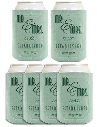 Wedding Guest Gifts Your Names & Date Mr Mrs 6-Pack