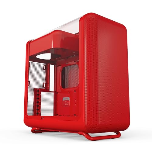 Image of HYTE X50 - Modern Performance ATX Mid-Tower Gaming PC Case - Optimized High Airflow Chassis - 4mm Thick, Curved, Laminated Acoustic Glass - Micro Mesh Panels w Sturdy Stamped Steel - Wild Cherry (Red)