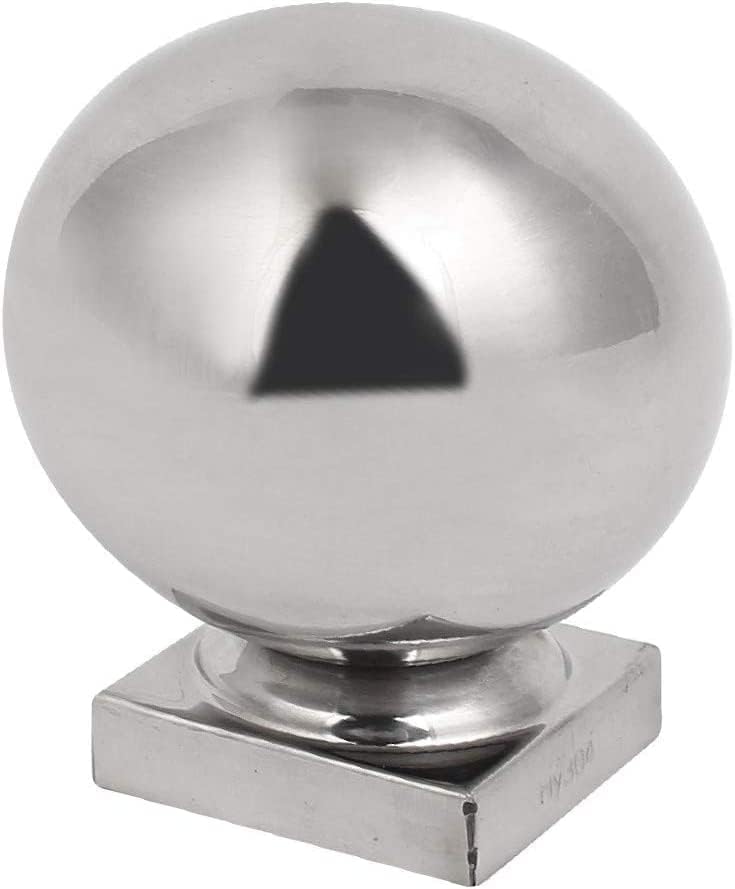 EISTEE Fence Post,Stair Newel,Ball Top Cap Newel,New 38mmx38mm Ball Featured Top Cap 201 Reliable Efficacy Stainless Steel Silver Tone for Stair Newel Fence Post