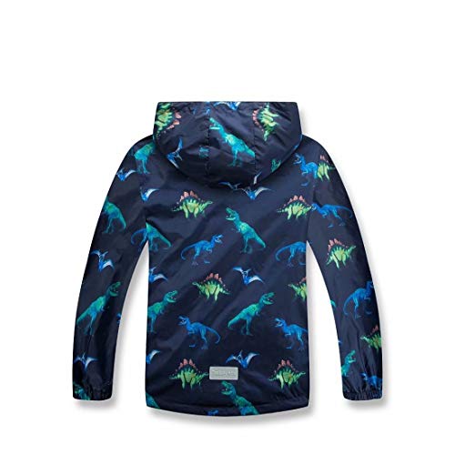 Boys Rain Jackets Lightweight Waterproof Hooded Raincoats Windbreakers with Cotton Lined for Kids2