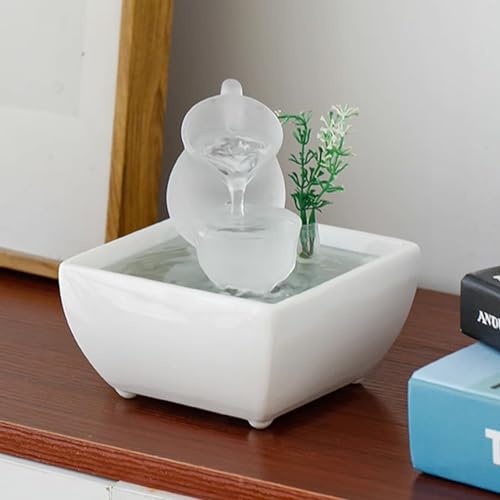 Fuente de agua corriente pequeña con reciclaje automático para relajación en el hogar 5