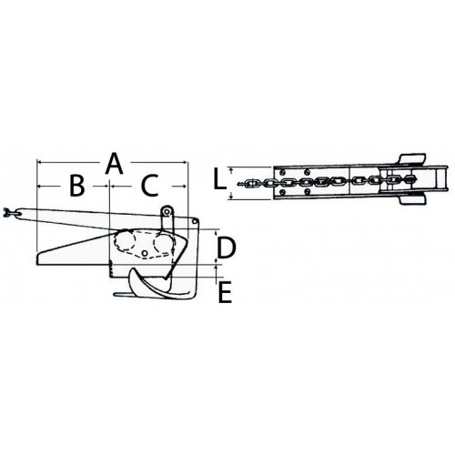 Davier à bascule Osculati alliage léger ancre 12kg accastillage bateau