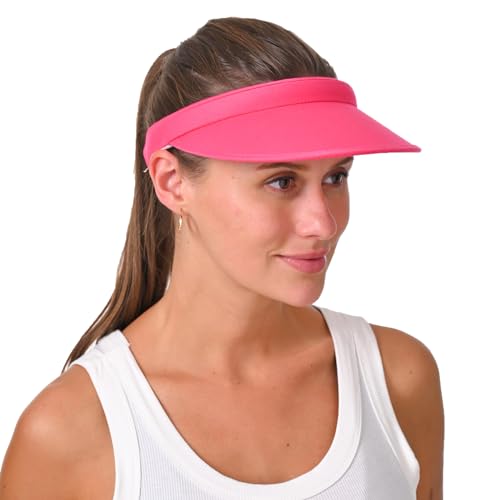 Image of 2 Pack Sun Visor Hats Women Men Clip On Wide Brim Visors Hat Outdoor Sports Golf Beach Travel Tennis Caps