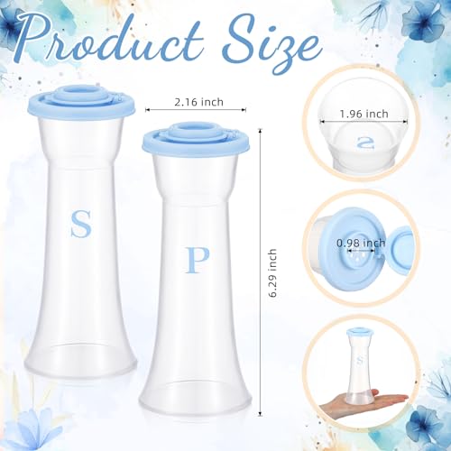 Image of Set of 2 Plastic Salt and Pepper Shakers with Lids Large Salt Shaker Pepper Container Vintage Tall Hourglass Camping Picnic Outdoors Travel Spice Set for Home Picnic Kitchen(Classic,Baby Blue)
