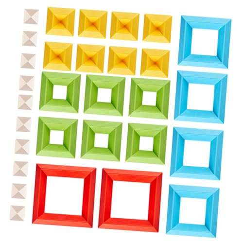 LALADEFIEE 30 Stück Teiliges Buntes Bauklötze Kleinkinder Stapelbar Geruchsneutral Umweltfreundlich Robust Fördert Spielerisch Formen Farberkennung Motorische Entwicklung für Jahre