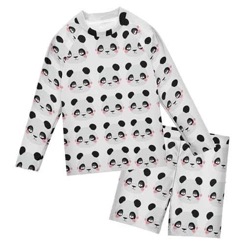 Cute Panda Baby Boys' Toddler Long Sleeved Rashguard Swim Bathing Suit Set B0404198